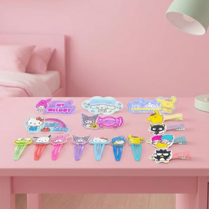 Hello Kitty Hair Accessories Set with Hair Clips, Bows & Scrunchies - color: Hello Kitty and Friends