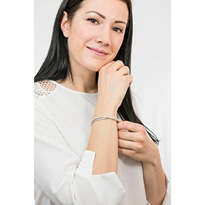 Swarovski Twist Rows Crystal Bracelet Collection, Rhodium & Rose Gold Tone Finish, Clear Crystals - size: Medium, style: Rhodium Tone Finish