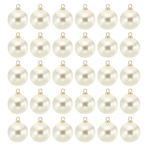 PATIKIL Pearl Charm, 100pcs Pearl Beads Faux Pearl Pendant Charm DIY for Jewelry Making Bracelets Earrings Necklace Crafts - color: Golden Beige, size: 16mm