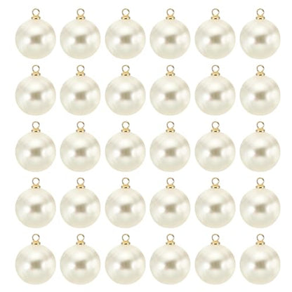 PATIKIL Pearl Charm, 100pcs Pearl Beads Faux Pearl Pendant Charm DIY for Jewelry Making Bracelets Earrings Necklace Crafts - color: Golden Beige, size: 16mm