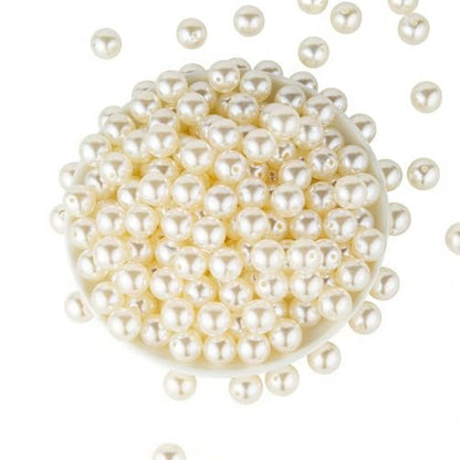 Pearl Beads for Jewelry Making 115pcs 16MM Pearl Craft Beads with Hole Loose Fake Pearls Small Faux Pearls for Jewelry Making Bracelet Necklace DIY, Sewing Decor and Vase Filler - size: 16MM