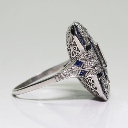 Big Dainty Full Cubic Zrionias Full Finger Wide Chunky Ring,Platinum Plated Large Exaggerated Cocktail Party Turkey Crystal Ring for Women