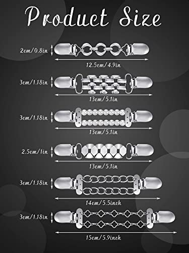 Hicarer 6 Pieces Vintage Shirt Dress Cardigan Clip, Waist Clip for Women, Sweater Shawl Brooch Jacket for Clothing - style: Simple Style