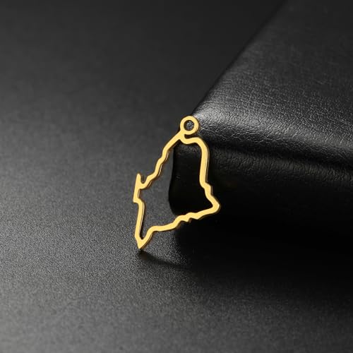 kkjoy 5Pcs Hollow Continents Maps of USA Pendant Charms for Jewelry Making and Crafting, Stainless Steel Mini Charm Craft Supplies Accessories for DIY Bracelet Necklace Earrings - color: Hollow Maine Map - Gold