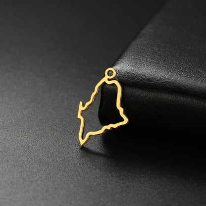 kkjoy 5Pcs Hollow Continents Maps of USA Pendant Charms for Jewelry Making and Crafting, Stainless Steel Mini Charm Craft Supplies Accessories for DIY Bracelet Necklace Earrings - color: Hollow Maine Map - Gold