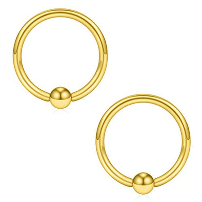 SCERRING 16G Captive Bead Piercing Ring Stainless Steel Nose Septum Tragus Helix Nipple Lip Eyebrow Hoop Rings 12PCS - style: 12PCS - 10mm Mix Color