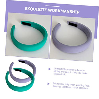 Outanaya 2pcs Wide Padded Headbands for Women Comfortable Fabric Hair Accessories Light for Daily Wear and Activities