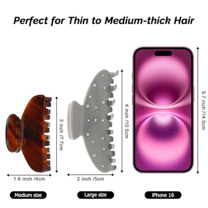 MAORULU Medium Cute Acetate Hair Claw Clips for Women Girls, 3 Inch Cherry Red Claw Clips for Thin & Medium Thick Hair, Durable French Banana Clip with Gift Box (Caramel) - color: Caramel