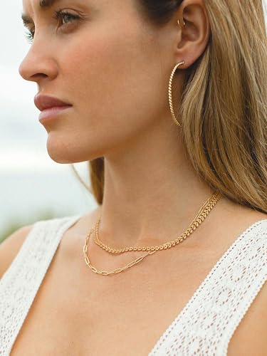 Aobei Pearl 18K Gold Plated Paperclip Chain Choker Satellite Chain Freshwater Cultured Biwa Pearl Pendant Necklace Dainty Turquoise Jewelry for Women - color: 18K Gold Plated Wheat Ears Leaf Chain