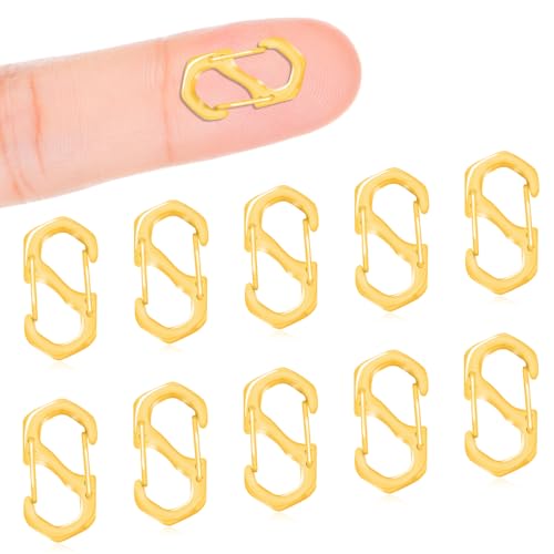 10Pcs Double Opening Lobster Clasps Necklace Shortener Clasp Bracelet Clasps and Closures Stainless Steel Necklace Clasp S Lock Chain Shortener for Necklace Bracelet Connector Jewelry Making(Gold,M) - color: 10PCS-Gold, size: Medium