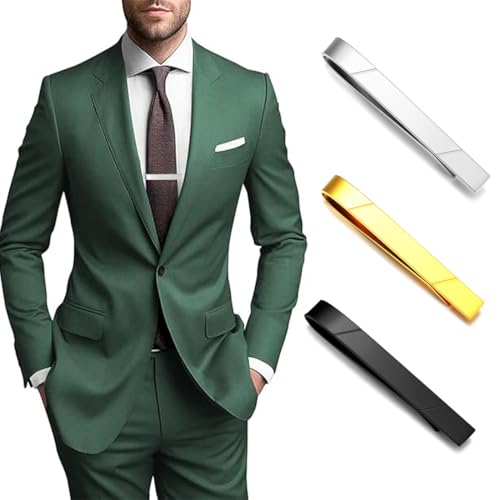 GWD Stainless Steel Tie Clips for Men Classic Tie Bar Clip Set | Ideal Gift for Father, Husband, Boyfriend, Business, Wedding, Tie clip With Gift Box - style: 3pcs