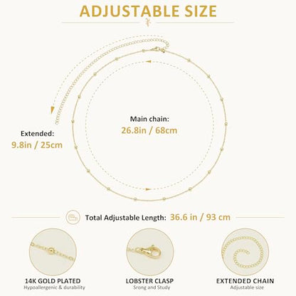 14K Gold Plated Belly Chain for Women, Boho Bikini Waist Jewelry | Adjustable Fit, Dainty Layered Look, Pearl, Shell & Starfish Options, Boho Body Jewelry, Beach, Vacation - color: Gold-Plated 4