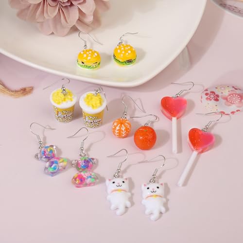 36 Pairs Fun Cute Earrings Set Weird Cool Funky Aesthetic Drop Dangle Earrings for Teen Girls Women Jewelry Gift