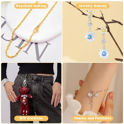 PAXCOO Keychain Making Kit, Keychain Craft Supplies Including Key Chain Hooks, Lobster Clasps, Key Rings and Jump Rings for Key Chain Making and Jewelry Making