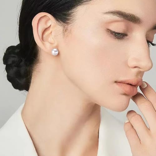 Pearl Clip on Earrings for Women Drop Clip Earrings for Women Gold Plated White Imitation Pearl Earrings Fashion - color: White Pearl 10mm