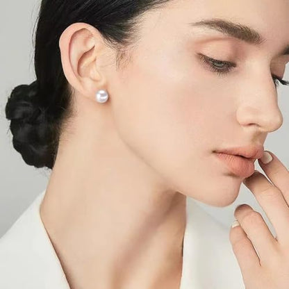 Pearl Clip on Earrings for Women Drop Clip Earrings for Women Gold Plated White Imitation Pearl Earrings Fashion - color: White Pearl 10mm