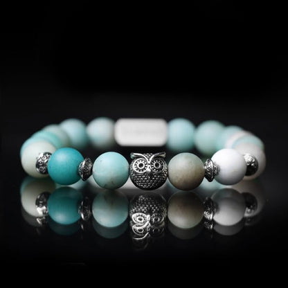 Tigranes Premium Natural Stone Bracelet Collection – Handmade Gemstone Jewelry in Luxury Branded Gift Box - style: Amazonte Beads 10mm