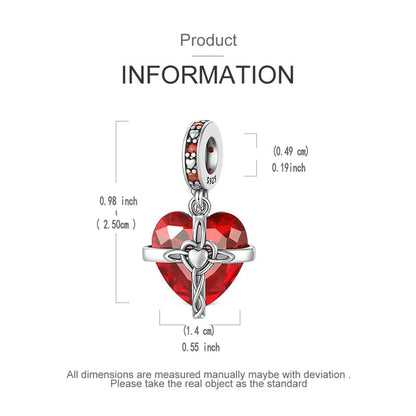 LNQOBU Birthstone Charm for Bracelets,925 Sterling Silve Heart Dangle Charms for Pandora Bracelets - color: A-January