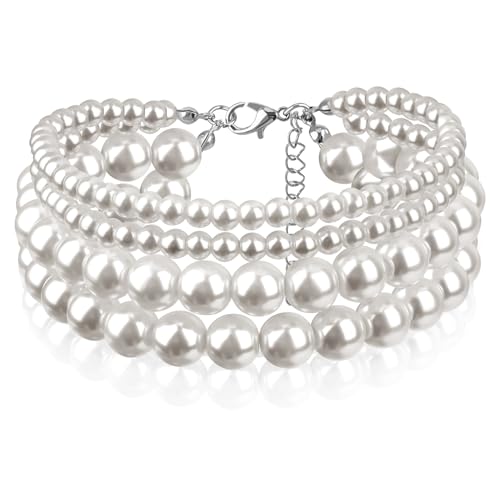 Coolrunner Ladies Faux Pearls Accent Off White Stretch Wrist Bracelet Jewelry (Pearl style3) - style: Style 2
