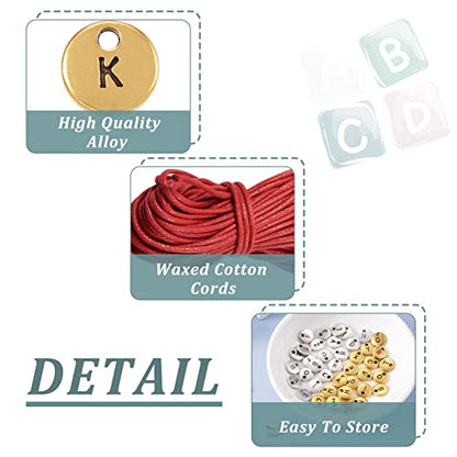 Craftdady Letter Charms Capital Pendants Mixed A-Z Initial Letter Number Charms DIY Bracelet Necklace Pendants for Jewelry Making, Gold, Antique Silver, Platinum - color: Gold & Silver, Flat Round