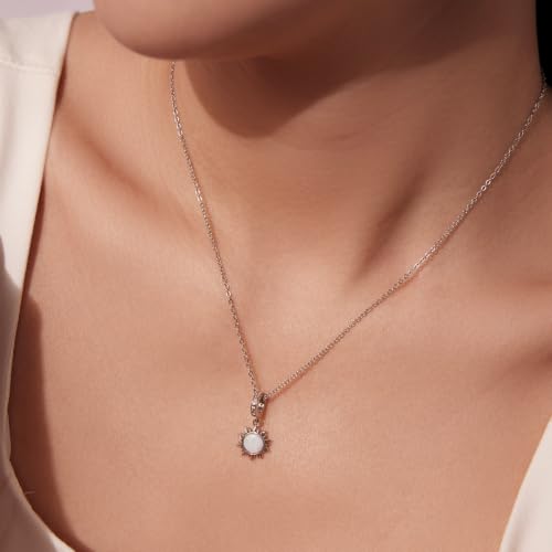 Celestial Bead Charms for Bracelets, Star Moon Dreamcatcher Dangle Charms, Silver Tone Copper, Glass Resin CZ Accents, Charm Beads for Women Jewelry Making, Gift Box Included - color: Blue Opal Sun Dangle Charm