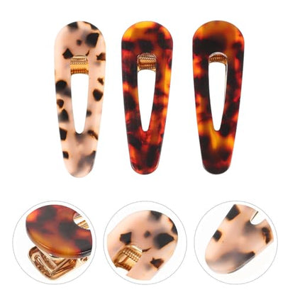 3pcs Acrylic Hair Clips for Women with Creative Water-shaped Hair Barrette Set Easy to Carry for Travel and Outing Decorative and Secure Hold