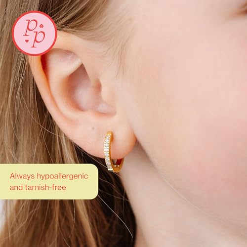 Pip Pop Gold Endless Hoops - Hypoallergenic, Waterproof, 18K Gold PVD - color: Gem Hoop