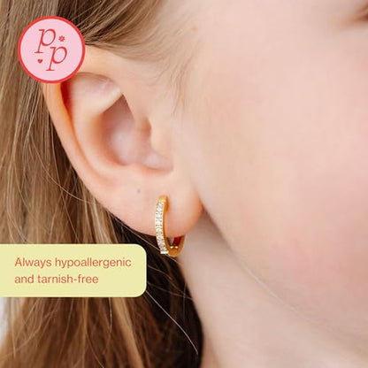 Pip Pop Gold Endless Hoops - Hypoallergenic, Waterproof, 18K Gold PVD - color: Gem Hoop
