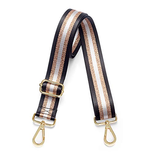 Kolti Purse Strap Replacement Crossbody Handbag Stripe Wide Adjustable - color: Gold Buckle-30