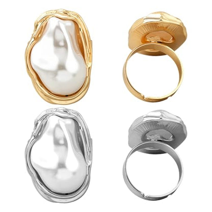 Heart Rhinestone Pearl Finger Rings Promise Eternity Heart Finger Rings Trendy Crystal Love Ring Minimalist Love Ring Supplies for Women Birthday Party DIY Decoration Craft - style: Pearl