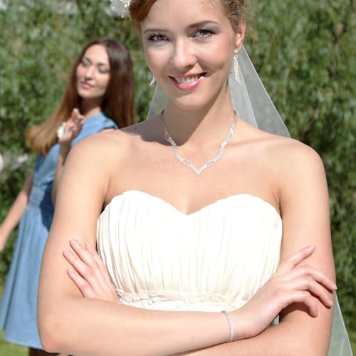 Prom Earrings Necklace Bracelet Set Elegant Crystal Rhinestone Necklace Earrings Bracelet Bridal Wedding Prom Dresses Costume Outfit Gold Jewelry Sets for Women - color: D