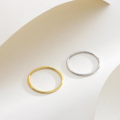 Women Stainless Steel Solitaire Stackable Ring Non Tarnish - color: Gold + Silver, size: 3.5