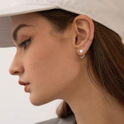 925 Sterling Silver Moissanite Huggie Half Hoop Earrings for Women - style: style 1