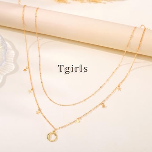 Tgirls Gold Waist Chain for Women Rhinestone Layered Belly Chains Beads Body Chain Heart-Shaped Beach Body Jewelry for Summer - style: Star 2