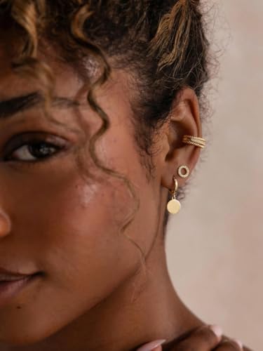 Gold Ear Cuff Earrings for Women Non Piercing Hoop | Clip on,Wrap Cartilage,14K Gold Plated,Dainty Small Simple,Hypoallergenic Everyday,Lightweight,Illusion Jewelry - color: 04. Triple Twisted Hoop