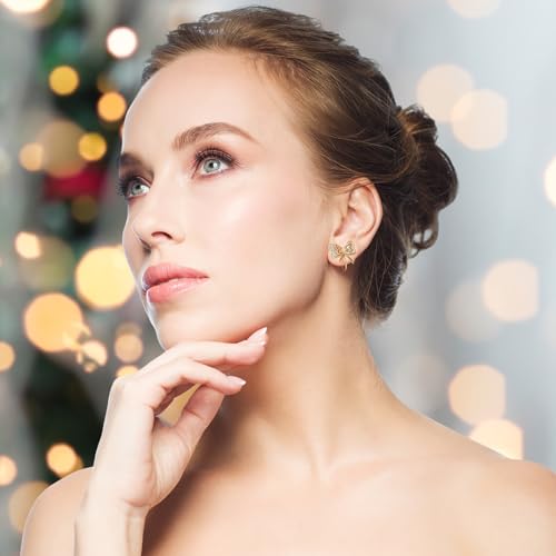Ear Cuffs Earrings for Women Non Piercing Cartilage Cuff Wrap Clip on Earrings Trendy Pearl Rhinestone Tassel Chain Earrings Jewelry for Women - color: CZ Bowknot Ear Cuff