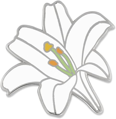 PinMart Flower Trendy Enamel Lapel Pin - color: Lily Flower, size: 1 Piece