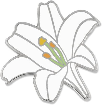 PinMart Flower Trendy Enamel Lapel Pin - color: Lily Flower, size: 1 Piece