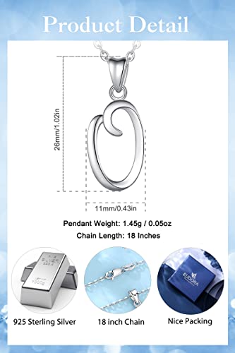 EUDORA Sterling Silver Initial Necklaces for Women, Classic 26 Letter Neckless Gifts for Girls, Sister, Mother Daughter, 18 inch Chain - style: O