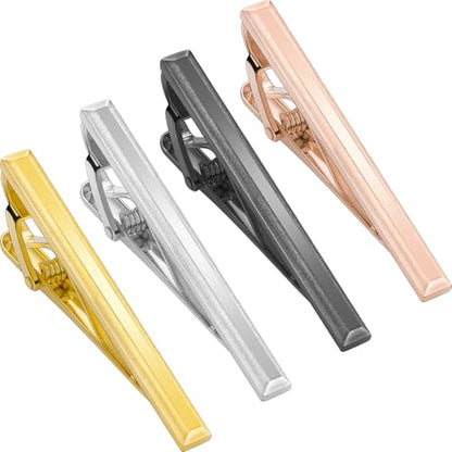 Tie Clip for Men, TAIGRAMA Tie Bar and Tie Pin Clip for Skinny Ties Gold Rose Gold Silver Black, Unique Mens Tie Clip Tie Clasp Suitable for Wedding Anniversary Business Professional and Best Gift - style: Style2-Multi-color