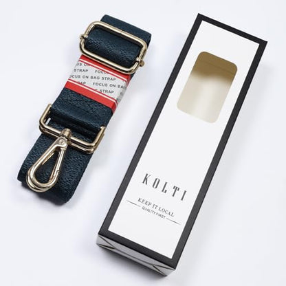 Kolti Purse Strap Replacement Crossbody Handbag Stripe Wide Adjustable - color: Gold Buckle-392
