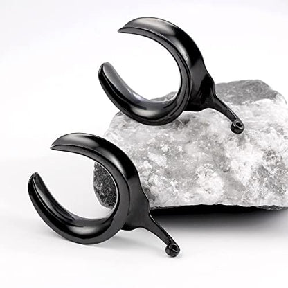 (6mm 2g DIY Ear Saddle Tunnel Plugs Piercing Stretchers Black Gold Silver Hypoallergenic 316 Stainless Steel Ear Gauges Dangle Accessories Expander Fashion Body Jewelry 2PCS - color: Black, size: 8mm