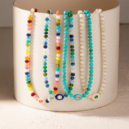 Chunky Beaded Necklace for Women Colorful Bead Choker Necklace Fashion Trendy Summer Boho Bead Statement Necklaces Beach Vocation Holiday Jewelry Gifts - color: Colorful Beaded