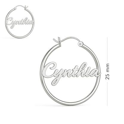 Charmsy 925 Sterling Silver Hoop Earrings | Lightweight Italian 2.5mm Tube Diamond-Cut Round Classic Hoops Earring for Women | Size 15/20/25/30/35/40/50/60/70mm | Small Medium Large - color: Personalized Hoop, size: 25 MM