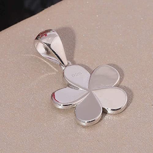 CiNily Opal Leaf/Flower Pendant Necklace for Women Silver Plated Jewelry Gift - color: Flower-Blue