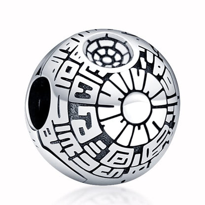 LIGHTDOG 925 Sterling Silve Charms fits Pandora Bracelets Necklace,5A Zircon Dangle Pendant Bead,Mother's Day Gift Jewelry Beads for Women - style: Death Star Clip Charm