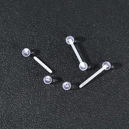 14G Clear Bioflex Flexible Acrylic Straight Bar Piercing | Tongue Rings Barbells Nipple Ring Retainer, For Work, Pregnancy, MRI, Surgery, 12MM-38MM - color: 21-38mm*2 PCS