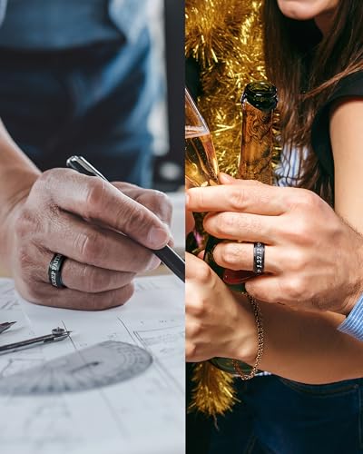 LerchPhi Engraved Custom Tungsten Rings For Men Wedding Band Personalized Titanium Promise Ring for Him Black/Red/Green/Purple/Blue Beveled Edge Szie 6 to 16 - color: Custom - 8MM Blue Tungsten