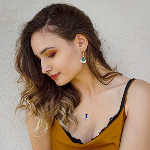 Cheriswelry 24Pcs Faceted Glass Teardrop Alloy Pendants Rhinestone Crystal Water Drop Dangle Charms 12 Colors 20x16x5mm for Necklace Bracelet Earring Jewelry Making - color: Mixed Color*17