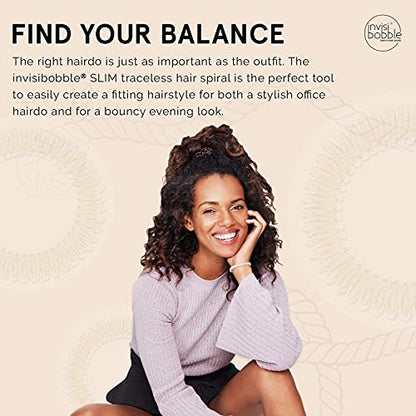 invisibobble SLIM Traceless Spiral Hair Ties - Pack of 3, Stay Gold - Strong Elastic Grip Coil Hair Accessories for Women - No Kink, Non Soaking - Gentle for Girls Teens and Thick Hair - color: Gold